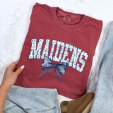 Maidens Blue Floral Navy Bow DTF Print