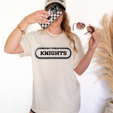 Knights Retro Team Oval DTF Print