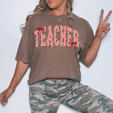 Teacher Checker Leopard Coquette DTF Print