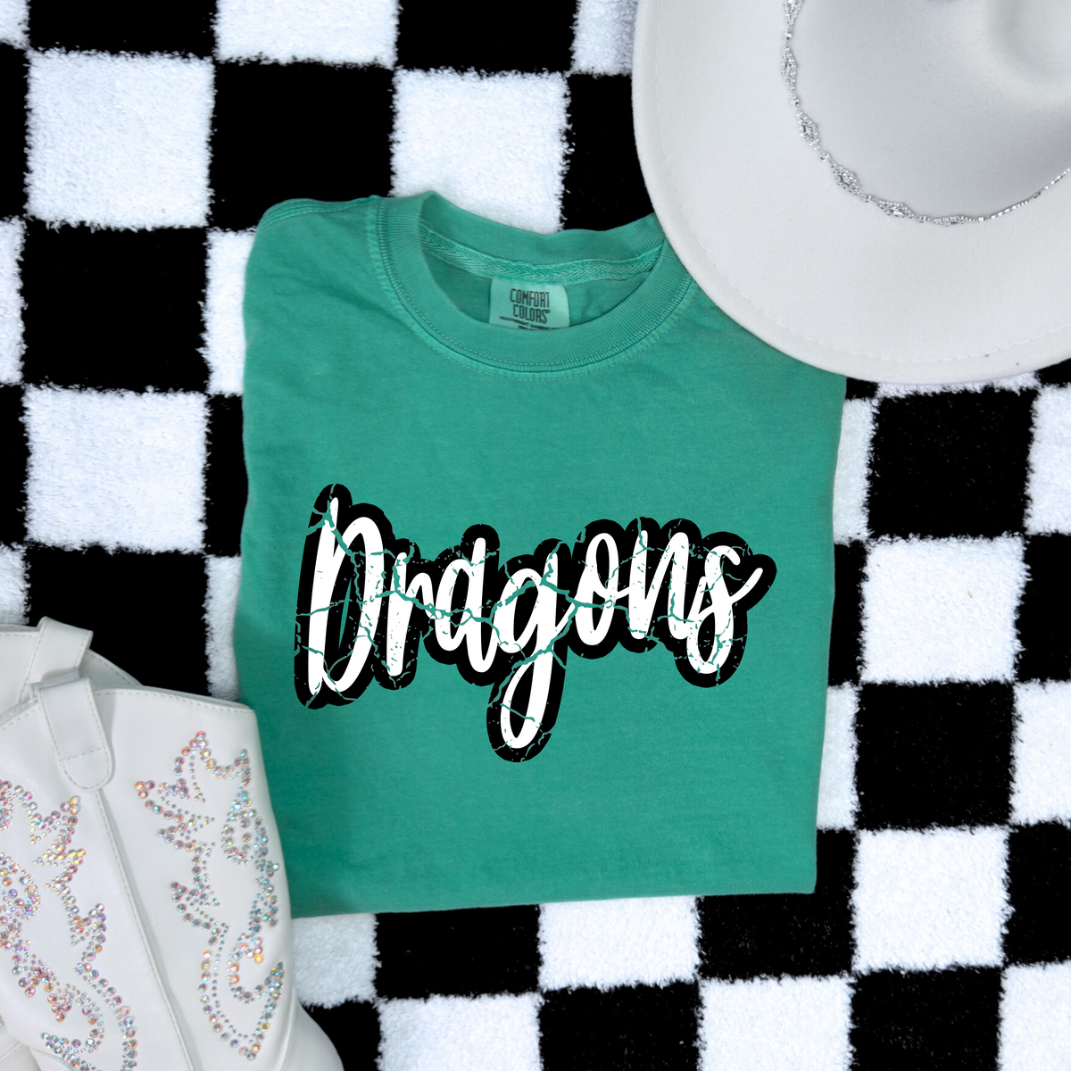 Dragons Crackle Cursive DTF Print – Torch Light