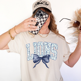 Lions Blue Floral Navy Bow DTF Print