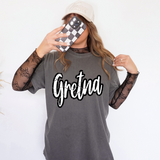 Gretna Crackle Cursive DTF Print