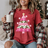 Pink Patchwork Christmas Tree DTF Print