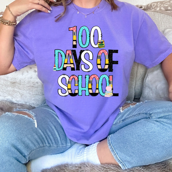 100 days of School School Days DTF Print