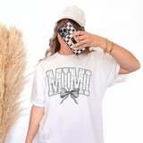Black Floral Black bow Mimi DTF Print