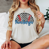 Mustangs Checker Baseball Custom Name DTF Print