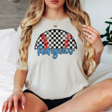 Rangers Checker Baseball Custom Name DTF Print