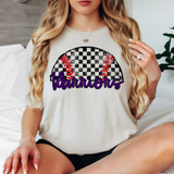 Warriors Checker Baseball Custom Name DTF Print