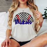 Wildcats Checker Baseball Custom Name DTF Print