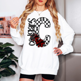 Cougars Checker Cheer DTF Print