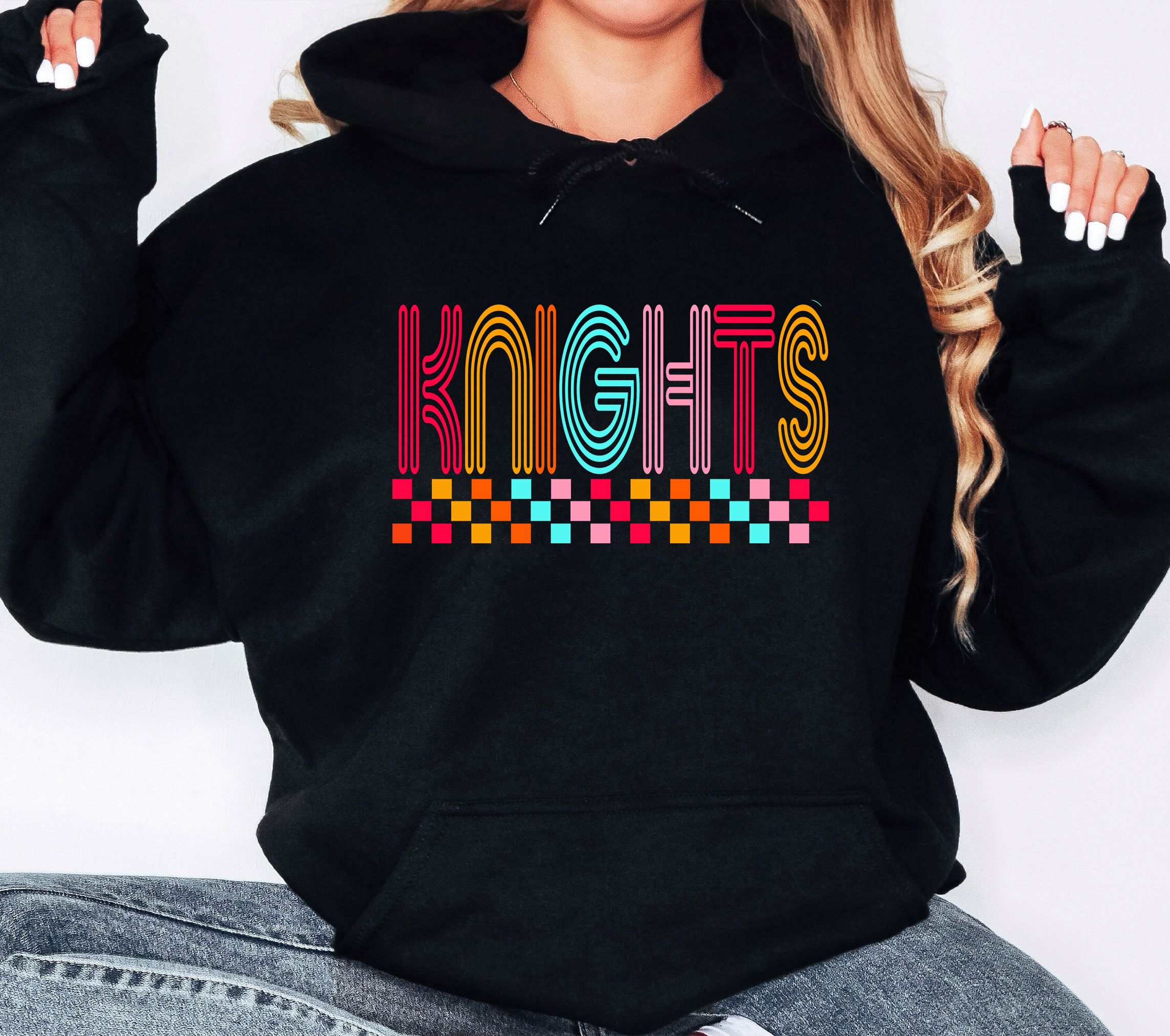 Checker Pattern Knight Checker Doodle Knights DTF Print – Torch Light