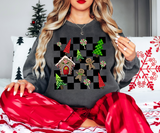 Checkered Christmas DTF Print