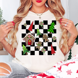 Checkered Christmas DTF Print