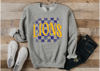 Distressed Lions Checker DTF Print