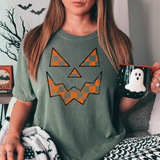Checkered Pumpkin Face DTF Print