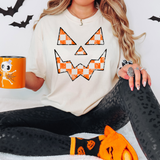 Checkered Pumpkin Face DTF Print