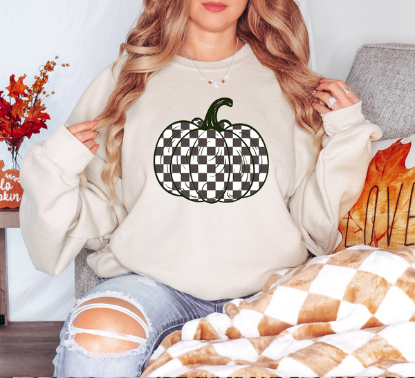 Checkered Pupmpkin  DTF Print