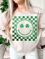 Checker Smile Glitter Effect DTF Print