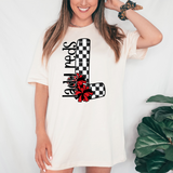 Lady Reds Checker Cheer DTF Print