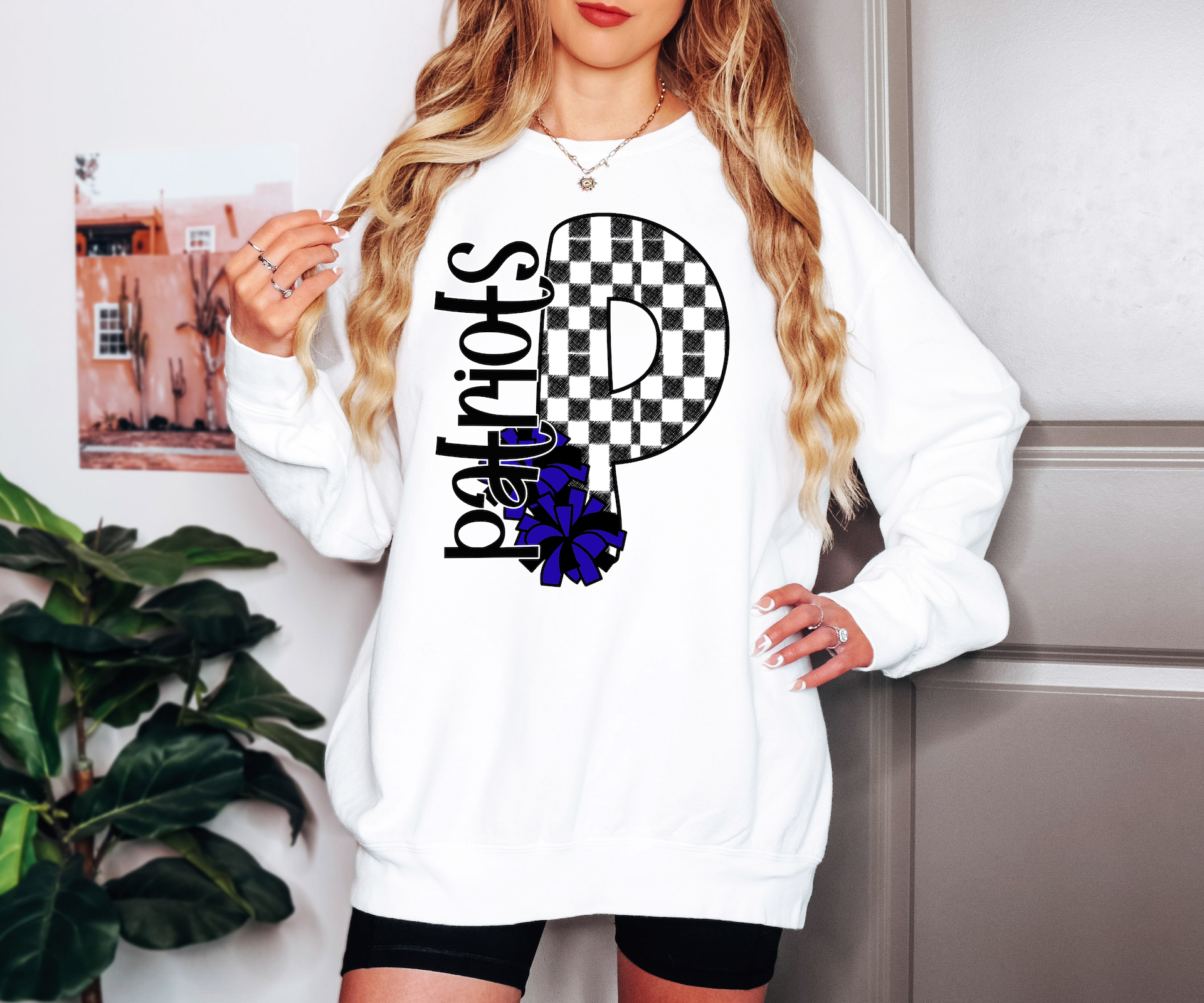 Patriots Checker Cheer DTF Print