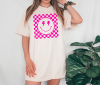 Checker Smile DTF Print