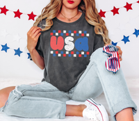 Distressed Checker USA DTF Print