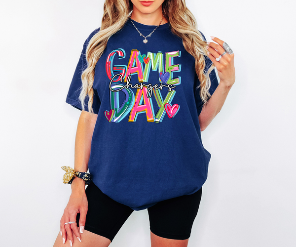 Cheery Game Day Chargers DTF Print