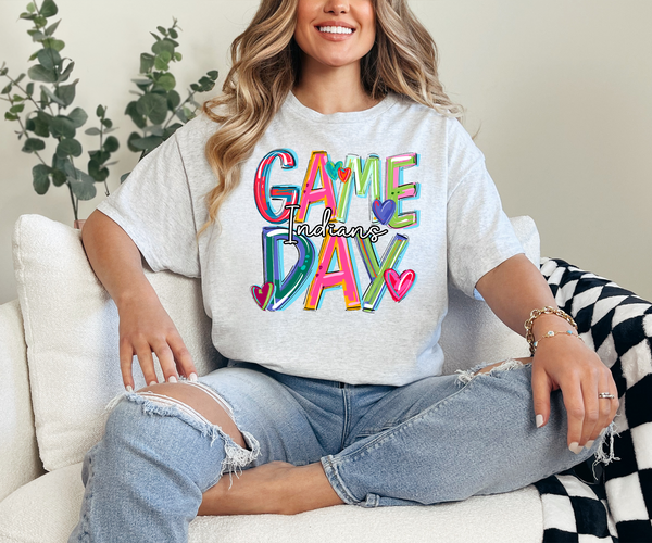 Cheery Game Day Indians DTF Print