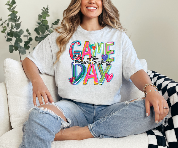 Cheery Game Day Panthers DTF Print