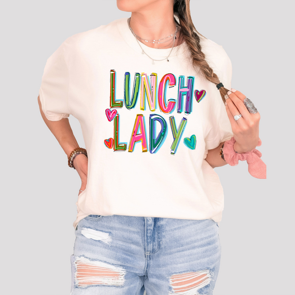 Cheery Lunch Lady DTF Print