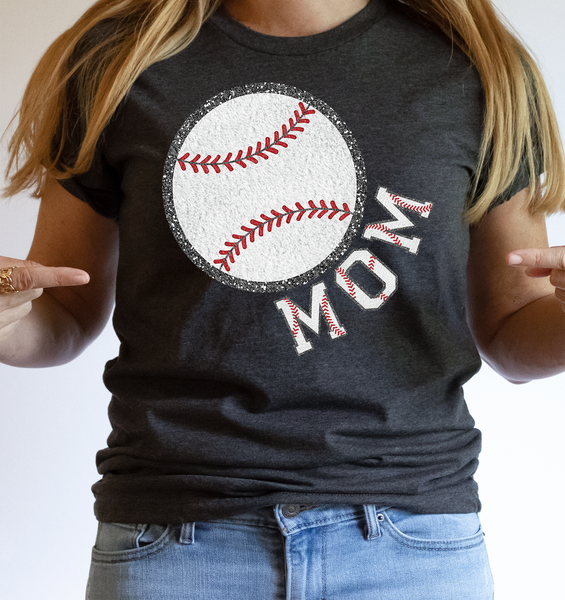 Baseball Mom Faux Chenille DTF Print