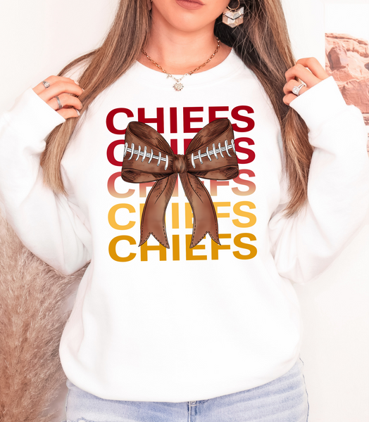 Chiefs Repeat Football Bow DTF Print