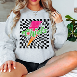 Chiefs Checker Bolt Distressed DTF Print