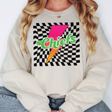 Chiefs Checker Leopard Bolt DTF Print