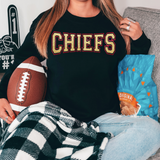 Chiefs Glitter Effect Warped DTF Print