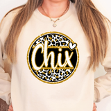Chix Faux Glitter Circle DTF Print