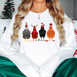 Christmas Chickens DTF Print