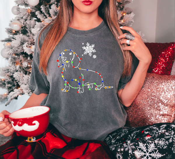 Christmas Dachshund DTF Print