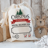 Personalized Christmas Express Santa Sack DTF Print