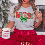 Coquette Christmas Nurse DTF Print