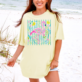 Coastal Flamingo DTF Print