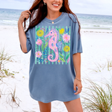 Coastal Seahorse DTF Print