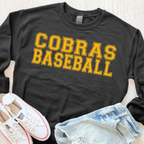 Cobras Baseball Varsity OUTLINE Stacked DTF Print