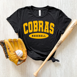 Cobras Baseball Oval Varsity Arch DTF Print