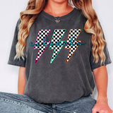 Colonels Retro Bolt Checker Teams Neon Outline DTF Print