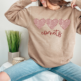 Comets Checker Heart Trio DTF Print