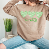 Comets Checker Heart Trio DTF Print