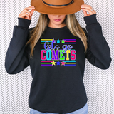Comets Lets Go Multi Color DTF Print