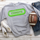 Comets Retro Team Oval DTF Print