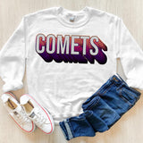 Comets Layered Stack DTF Print